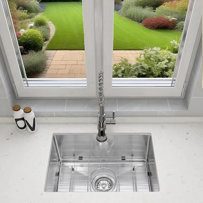 Undermount Kitchen Sink 20"x16": 3D Micro-pebble Embossed | 18-Gauge Stainless Steel Sink, 9" Deep, Top Mount, Scratch-Resistant Embossed Surface, for High-frequency Cooking, RV