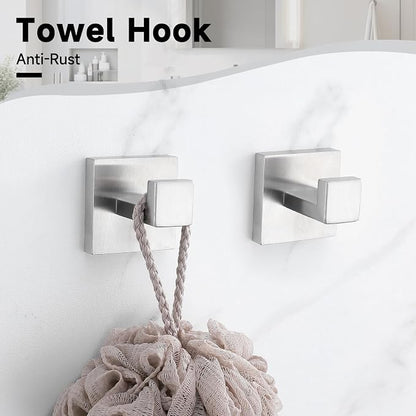 Brushed Nickel Towel Bar Set,5-Pieces Bathroom Hardware Accessories Set,Towel Racks Set for Bathroom 23.6 Inch Towel Bar Stainless Steel Wall-Mounted