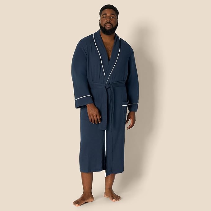 Amazon Essentials Men's Lightweight Cotton Waffle Bathrobe (Available in Big & Tall)