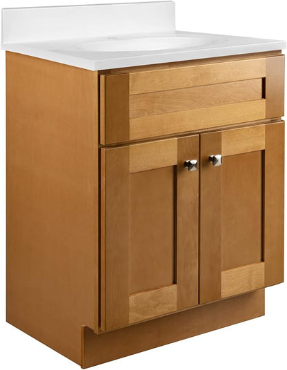 Design House Brookings Bathroom Vanity, 24", Modern Birch | Adjustable Hinges, Freestanding, Contemporary/Modern, Wood, Bath, 587105