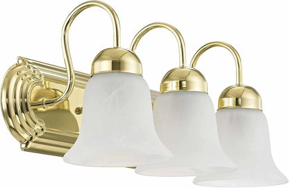 Livex Lighting 1073-02 Riviera 3-Light Bath Light, Polished Brass, 18 x 8 x 8