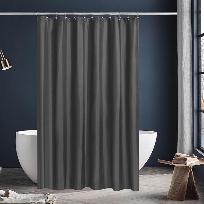N&Y HOME Fabric Shower Stall Curtain or Liner 36 x 72 Inches, Graphite Gray | Hotel Quality, Bottom Magnets, Washable, Water Repellent, 36x72 Cloth Shower Curtain with Grommets for Bathroom Stall