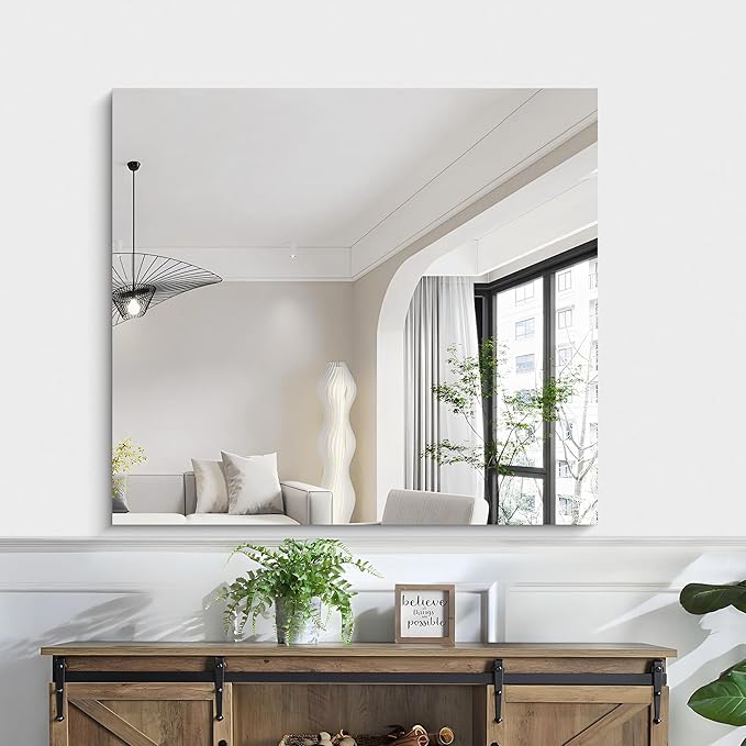 KOCUUY Large Frameless Mirror,36x40 Inch Rectangle Bathroom Vanity Mirror for Over Sink, Upgraded Shatterproof Unframed Design for Bedroom, Living Room, Entryway