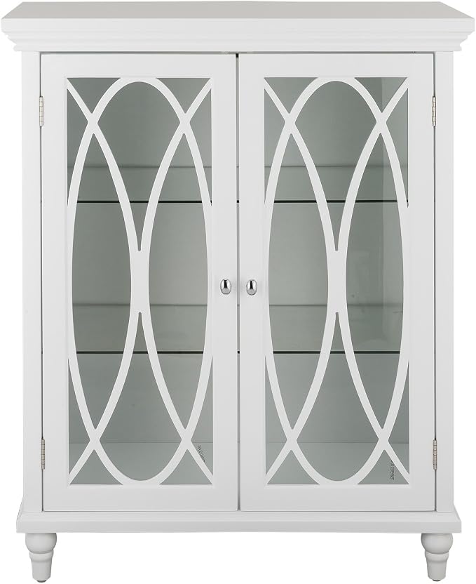 Teamson Home Florence 26 in. x 32 in. 2-Door Freestanding Wooden Floor Cabinet with Adjustable Shelves for Storage Solutions in Bathrooms, Kitchens, Laundry Rooms, Home Offices, White | Freestanding Wooden, Adjustable Shelves, For Bathrooms, Kitchens, ...