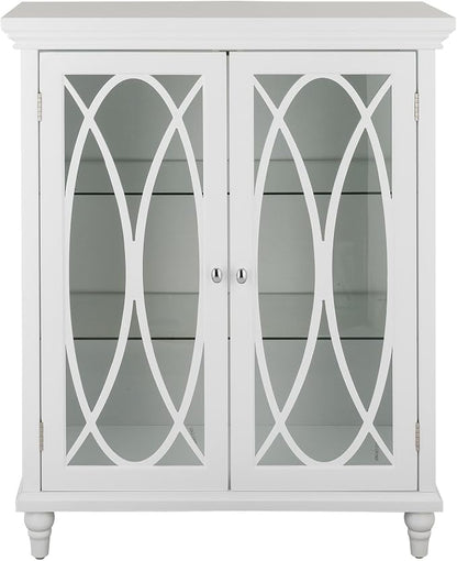 Teamson Home Florence 26 in. x 32 in. 2-Door Freestanding Wooden Floor Cabinet with Adjustable Shelves for Storage Solutions in Bathrooms, Kitchens, Laundry Rooms, Home Offices, White | Freestanding Wooden, Adjustable Shelves, For Bathrooms, Kitchens, ...
