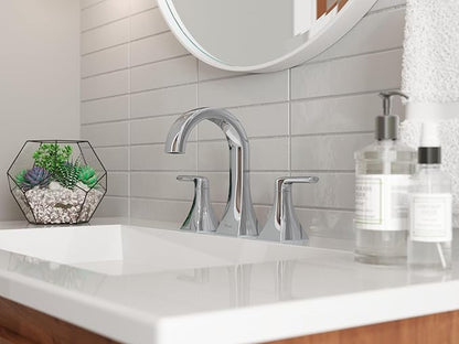 Pfister Bruxie Bathroom Sink Faucet, 8-Inch Widespread, 2-Handle, 3-Hole, NSF Certified, Polished Chrome Finish, LF049BIEC