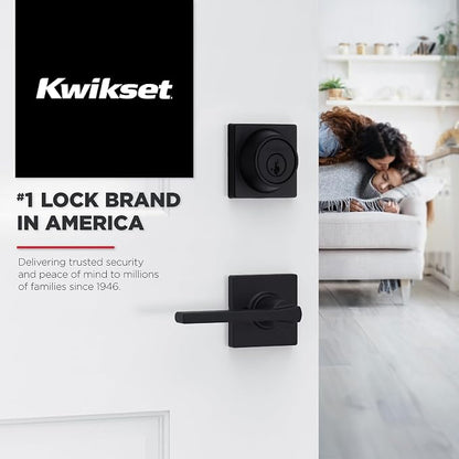 Kwikset Casey Door Handle, Satin Nickel | Interior Privacy Lock | For Bathroom and Bedroom | Reversible | Pack of 6