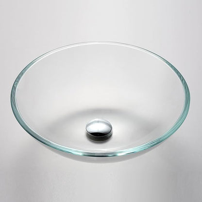 Kraus GV-100-CH Crystal Clear Glass Vessel Sink with PU-MR, Chrome