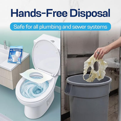 Rockland Guard Disposable Toilet Seat Covers - Flushable Paper Travel Pack - 100 Count (10 Resealable 10-Packs) - Portable Potty Training & Bathroom Hygiene Essentials for Adults & Kids