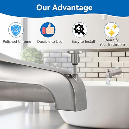 Dreyoo 5 1/4 Inch Bathroom Tub Spout Compatible with Westbrass E531D-1F-62, Fits Wall Front Mount Tub Spout with Shower Diverter 1/2'' IPS Inside Thread Bathtub Faucet(Brushed Nickel)