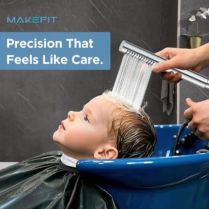MakeFit All Metal Shower Head Combo with Handheld, 10" Square Rainfall Shower Head with Curved Extension Arm, Adjustable Dual Shower Heads with 71" Extra Long Hose, Chrome