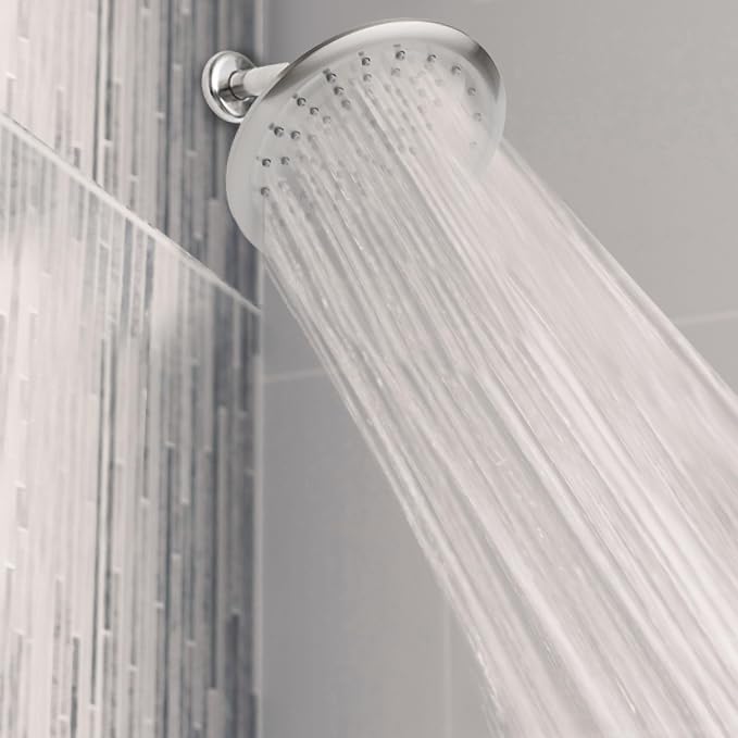 Niagara Conservation N9520BN Rainfall Spa 1-Spray with 2 GPM 8-in. Wall Mount Adjustable Fixed Shower Head in Brushed Nickel, 1-Pack | Bathroom Shower Head Sprayer with Pressure Compensation