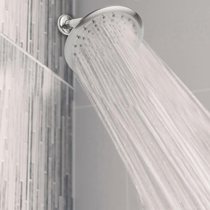 Niagara Conservation N9520BN Rainfall Spa 1-Spray with 2 GPM 8-in. Wall Mount Adjustable Fixed Shower Head in Brushed Nickel, 1-Pack | Bathroom Shower Head Sprayer with Pressure Compensation