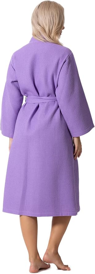Waffle Knit Lightweight Kimono Spa & Bath Robes for Women - Quick Dry - Soft