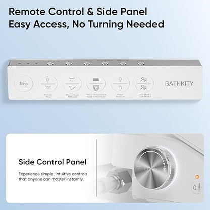 Electric Bidet Toilet Seat with Upgraded Foam Shield, Instant Warm Bidet Wash & Warm Air Dryer, Self-Cleaning Stainless Steel Nozzle, Soft Close Lid, Elongated