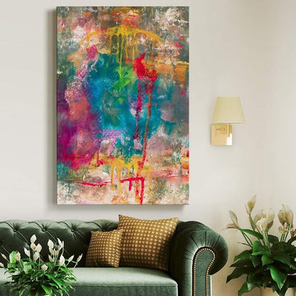 Renditions Gallery Canvas Abstract Wall Art Paintings for Wall Decorations Colorful Paint Splash Modern Canvas Wall Hanging Artwork for Bedroom Living Room Office Kitchen - 8"x12" LT02