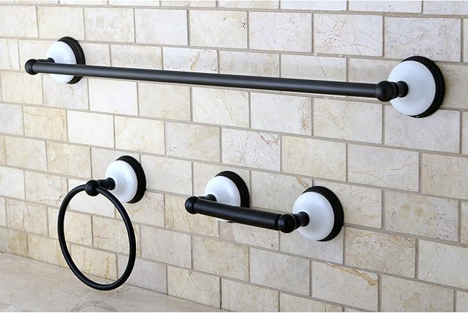 Kingston Brass BAK111148ORB Victorian 3-Piece 24-Inch Towel Bar Bathroom Accessory Set in Oil Rubbed Bronze