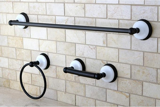 Kingston Brass BAK111148ORB Victorian 3-Piece 24-Inch Towel Bar Bathroom Accessory Set in Oil Rubbed Bronze