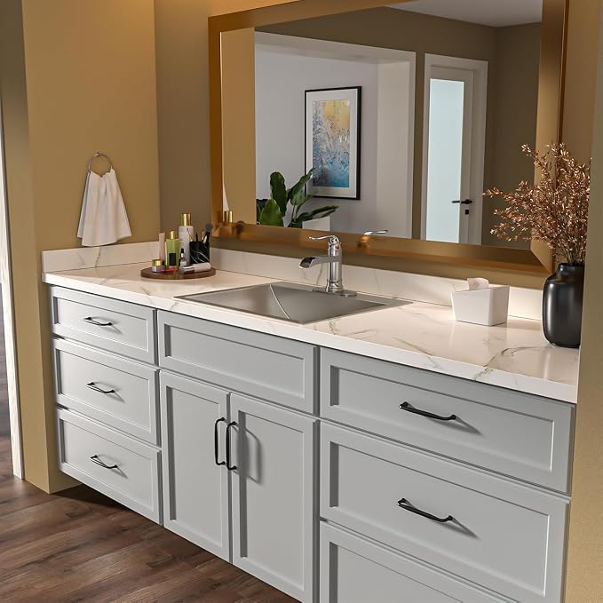 Lordear Stainless Steel Bathroom Sink 20x17 Inch Rectangular 304 Stainless Steel Vanity Topmount Lavatory Sink, Modern Drop In Bathroom Basin with Pop Up Drain Assembly