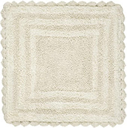 Better Trends Lilly Crochet Round Bath Rugs & Absorbent Bathroom Mat, Reversible Bath Rugs, Bath mats for Bathroom, 100% Cotton Bathmats Washable - 24", Cream Round Rug