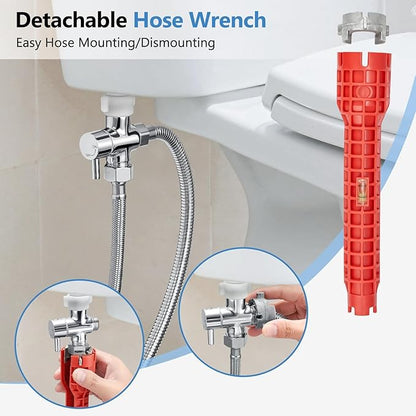 Handheld Bidet Sprayer for Toilet, Leak-Proof Stainless Steel Toilet Sprayer, Adjustable Spray Angle & Water Pressure, Toilet Bidet Sprayer for Personal Care, Elderly, Postpartum (Silver)