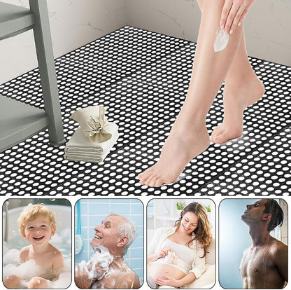 24 Pack Garage Floor Tiles, 12x12 Inch Interlocking Drainage Tiles Non-Slip | Deck Tile with Holes for Bathroom, Pool Deck, Gym, Garage, Kitchen & Wet Areas, Easy Splicing Anti-Fatigue Mat, Black