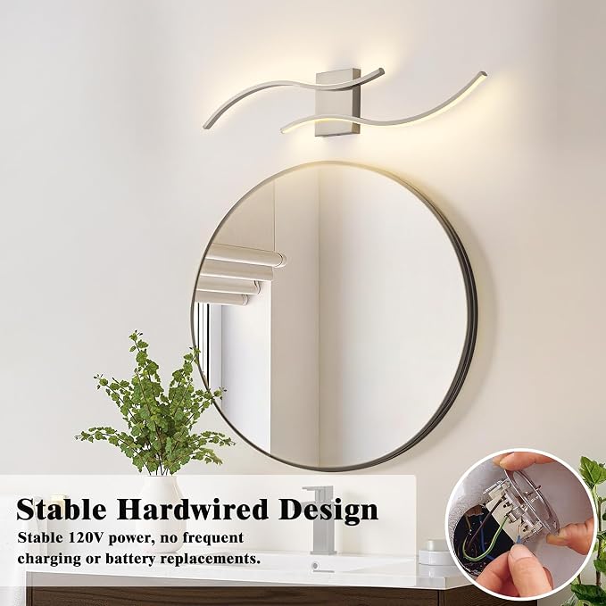 KARTOOSH Hardwired LED Vanity Lights for Bathroom | 1 Pack 31.5 Inch, 3CCT Dimmable, Waterproof, Rustproof, Bathroom Light Fixtures Over Mirror