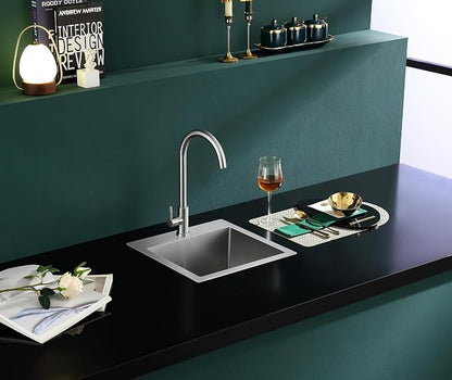 18"x18" Drop-In Single Bowl Sink 304 Stainless Steel 1-Hole | 18 inch Drop-in Kitchen Sink | 304 SS Brushed | 1-hole | 9" Deep Basin | Single Bowl | Small Kitchen/Prep