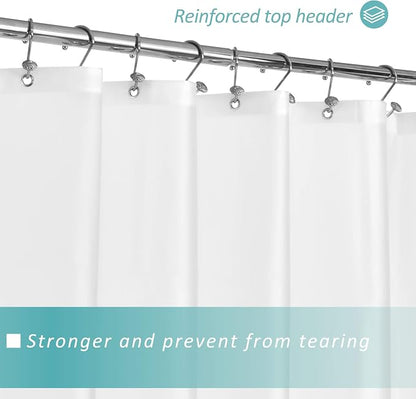 Mrs Awesome Extra Long Frosted Shower Curtain Liner with 3 Magnets 72x84 | Long Frost PEVA Plastic Shower Curtain for Bathroom Lightweight & Waterproof, 72 x 84 Inches