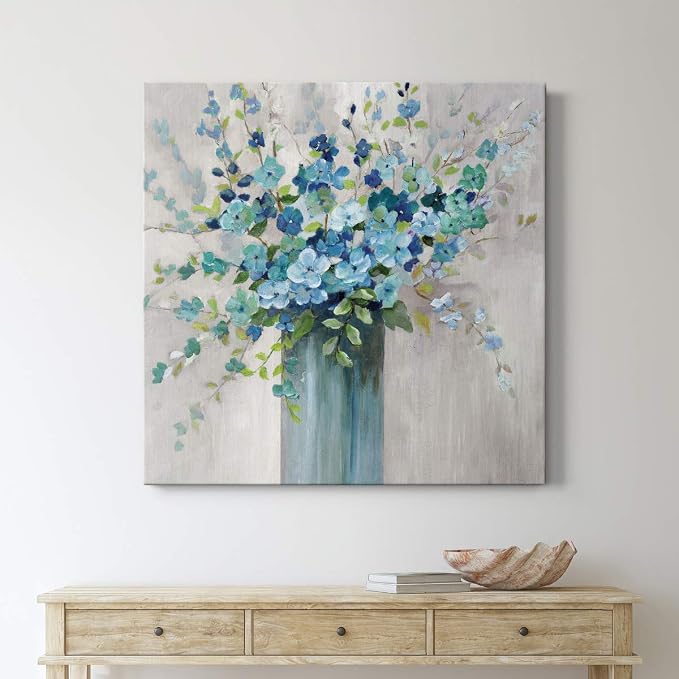 Renditions Gallery Sea Isle Wildflower Wall Art, Premium Gallery Wrapped Canvas Decor, Ready to Hang, 40 in H x 40 in W, Made in America Print (AZS-WC24-40077-R-4040-MK)
