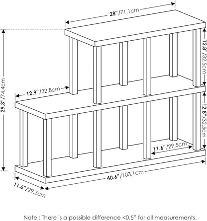 Furinno Turn-N-Tube No Tools Decorative Display Shelf, 5-Cube, Americano/Black