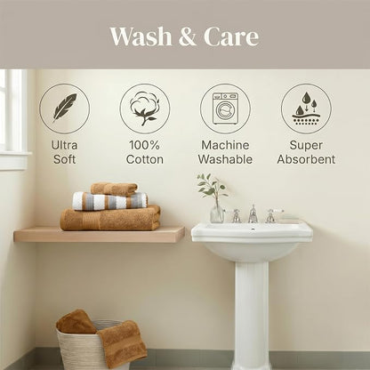 Modern Threads Pax 6-Piece Reversible Yarn Dyed Jacquard Towel Set - Bath Towels, Hand Towels, & Washcloths - Super Absorbent & Quick Dry - 100% Combed Cotton, Mustard