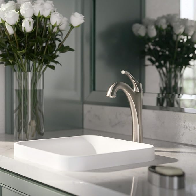KRAUS KVF-1200CH Arlo Single Handle Vessel Bathroom Faucet with Pop Up Drain, Chrome (2 Pack)