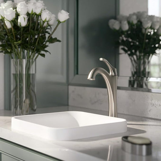 KRAUS KVF-1200CH Arlo Single Handle Vessel Bathroom Faucet with Pop Up Drain, Chrome (2 Pack)