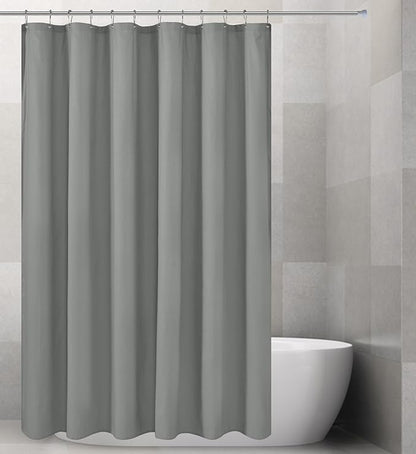 Barossa Design Soft Microfiber Fabric Shower Liner or Curtain - Lightweight, Hotel Quality, Machine Washable, Water Repellent - Dark Grey, 70 x 72 inches