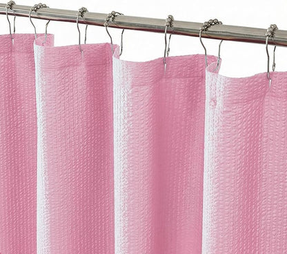 OVZME Small Stall Shower Curtain - Embossed Textured Bathroom Curtain, 36 x 72 Shower Curtain for RV Camper, Machine Washable Water Resistance, Hot Pink