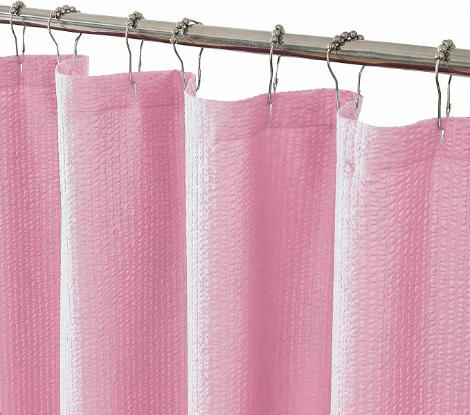 Berry Cute Girls Shower Curtain, Embossed Textured Fabric Shower Curtain for Bathroom - Soft Cloth & Hotel Spa Luxury, Water Repellent, Machine Washable Shower Curtain, 72X72, Hot Pink