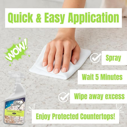 Granite Plus Cleaner & Sealer + Ultimate Grout Cleaner W/ Brush, 2 Quarts | Acid-free formula deep cleans grout on tile floors. Safe for marble, travertine, granite and all natural stone.