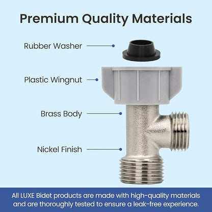LUXE Bidet 7/8" x 7/8" x 1/2" Hybrid Metal & Plastic Cold Water T-Adapter | Only Compatible with NEO Series Bidets Attachments