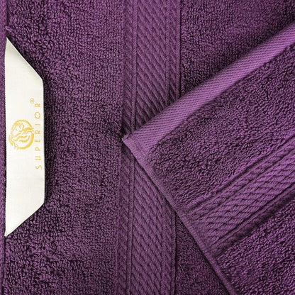 Superior Egyptian Cotton Plush & Absorbent, Face Towel Set of 6, Plum | Quick Dry, Soft Luxury Towel Set, Bath Essentials for Bathroom, Guest Bath, Spa, 2 Piece Face, Madeline Towels