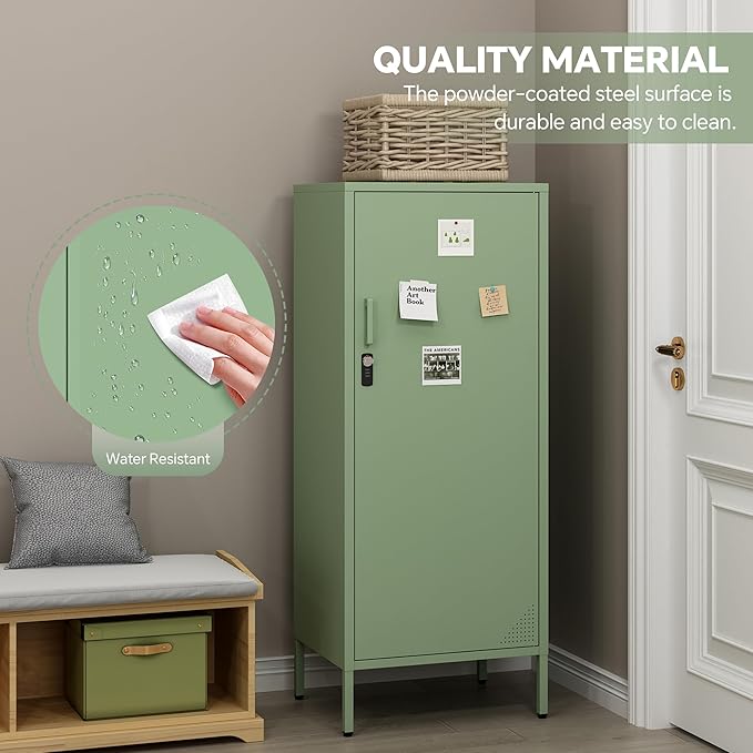 Metal Lokcer Cabinet (Green, 19.69" D x 15.75" W x 49.21" H)