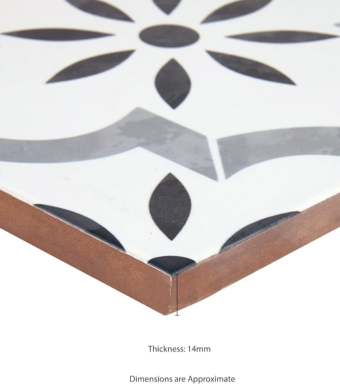 MSI Azila 8 in. x 8 in. Encaustic Matte Porcelain Wall & Floor Tile – Bathroom, Kitchen Backsplash, or Countertop