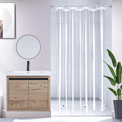 36'W x 72'H, Narrow Size Clear Shower Curtain Liner with Magnets and Rustproof Grommets, Lightweight, Waterproof, Odor-Free, Suitable for Home, Hotel, Office etc.