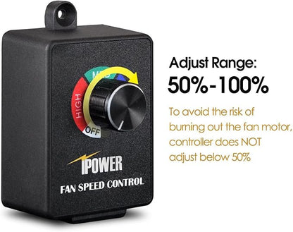 iPower 4 Inch 195 CFM Inline Fan with Speed Controller, Air Carbon Filter, 8 Feet Flexible Ducting, Temperature Humidity Monitor and Rope Hanger for Grow Tent Ventilation