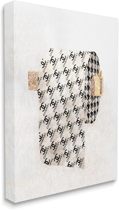 Glam Pattern Toilet Paper, 30 x 40 Inch Canvas Wall Art | Stupell Industries · By Ziwei Li · Ready to hang · Bath and laundry decor · Made in USA