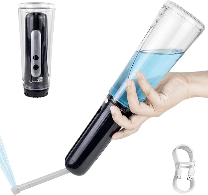 Portable Bidet for Travel, 800mAh Electric Handheld Bidet with 380ml Bottle | Rechargeable Handheld Bidet Sprayer, Peri Bottle for Women & Men, Works with Warm Water, Personal Hygiene Care