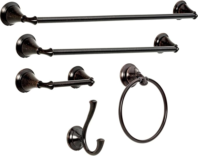 Delta Linden (1-Pack) Towel Hooks Venetian Bronze Double Bathroom J Hooks Wall Mounted for Robes & Towels Hand Towel Hook Holder Kitchen, Bathroom Accessories 79435-RB