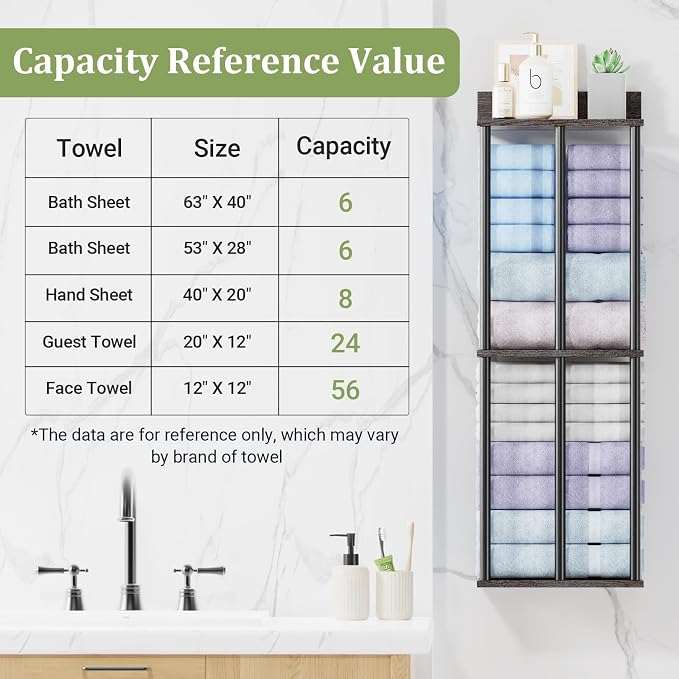 Large Capacity Three-layer Towel Racks for Bathroom Wall Mounted, Updated 3 Bar bath Towel Holder for Bathroom, Bath Towel Rack for Wall Mounted, Metal Small Bathrooms Towel Storage Rack, Black Walnut