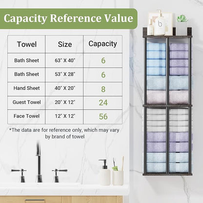 Large Capacity Three-layer Towel Racks for Bathroom Wall Mounted, Updated 3 Bar bath Towel Holder for Bathroom, Bath Towel Rack for Wall Mounted, Metal Small Bathrooms Towel Storage Rack, Black Walnut