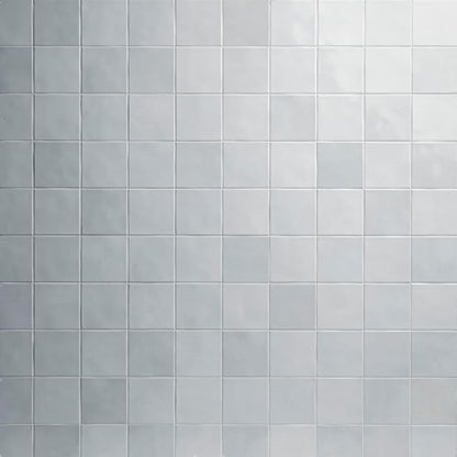 M S International Renzo Sky Glossy Ceramic Square Wall Tile for Bathroom, Kitchen Backsplash, Accent, and Shower - Sample